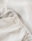 Light gray linen fitted sheet