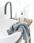 Light gray waffle towel set (3 pcs)