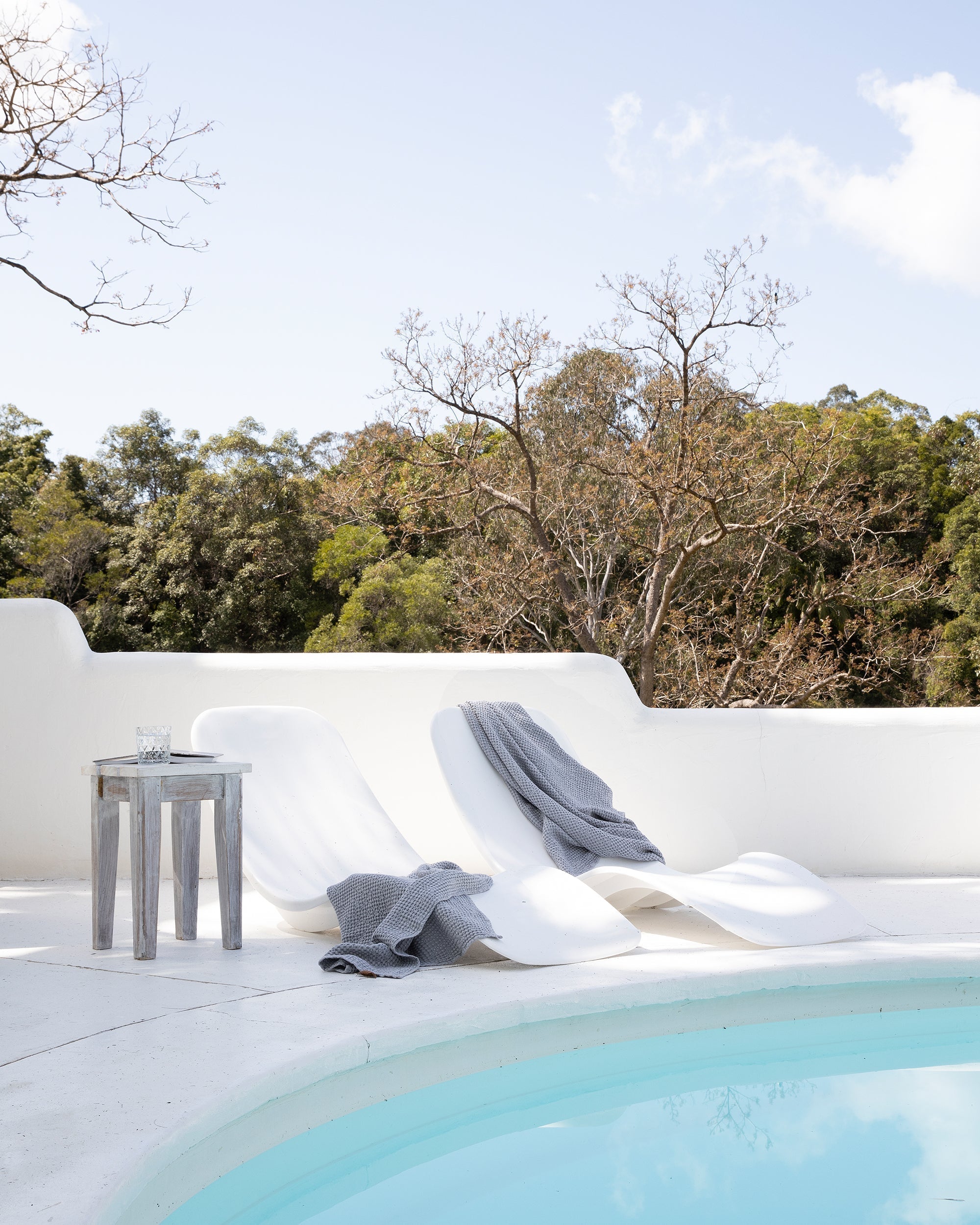 Light gray waffle towel set (3 pcs)