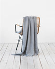 Light gray waffle throw