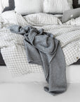 Light gray waffle throw