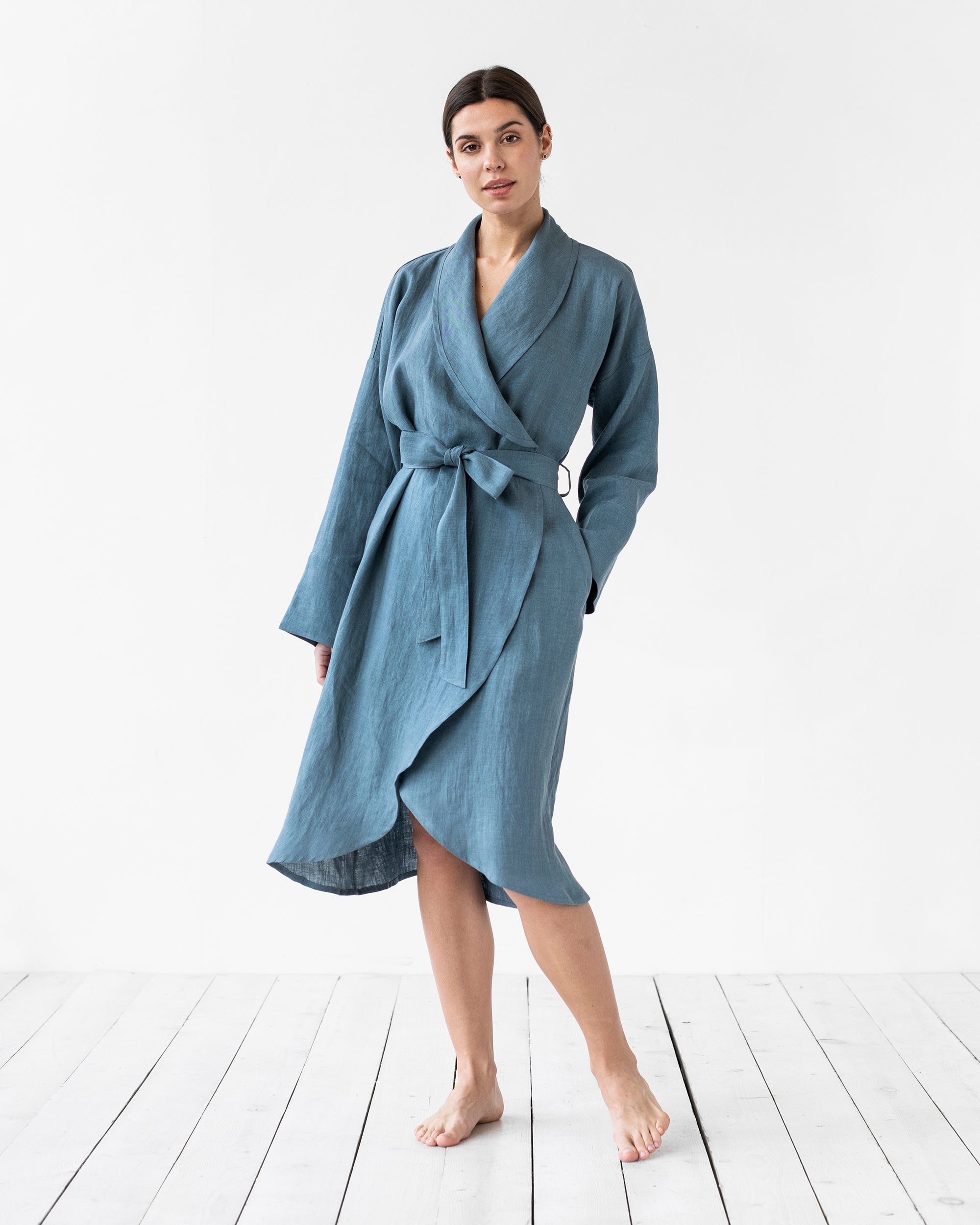 Linen bath robe