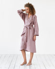 Linen bath robe