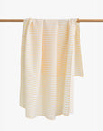 Linen beach towel in Striped yellow