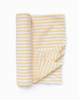 Linen beach towel in Striped yellow