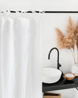 Linen shower curtain panel with tie top (1 pcs)