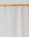 Pencil pleat linen curtain panel (1 pcs) in Natural gingham
