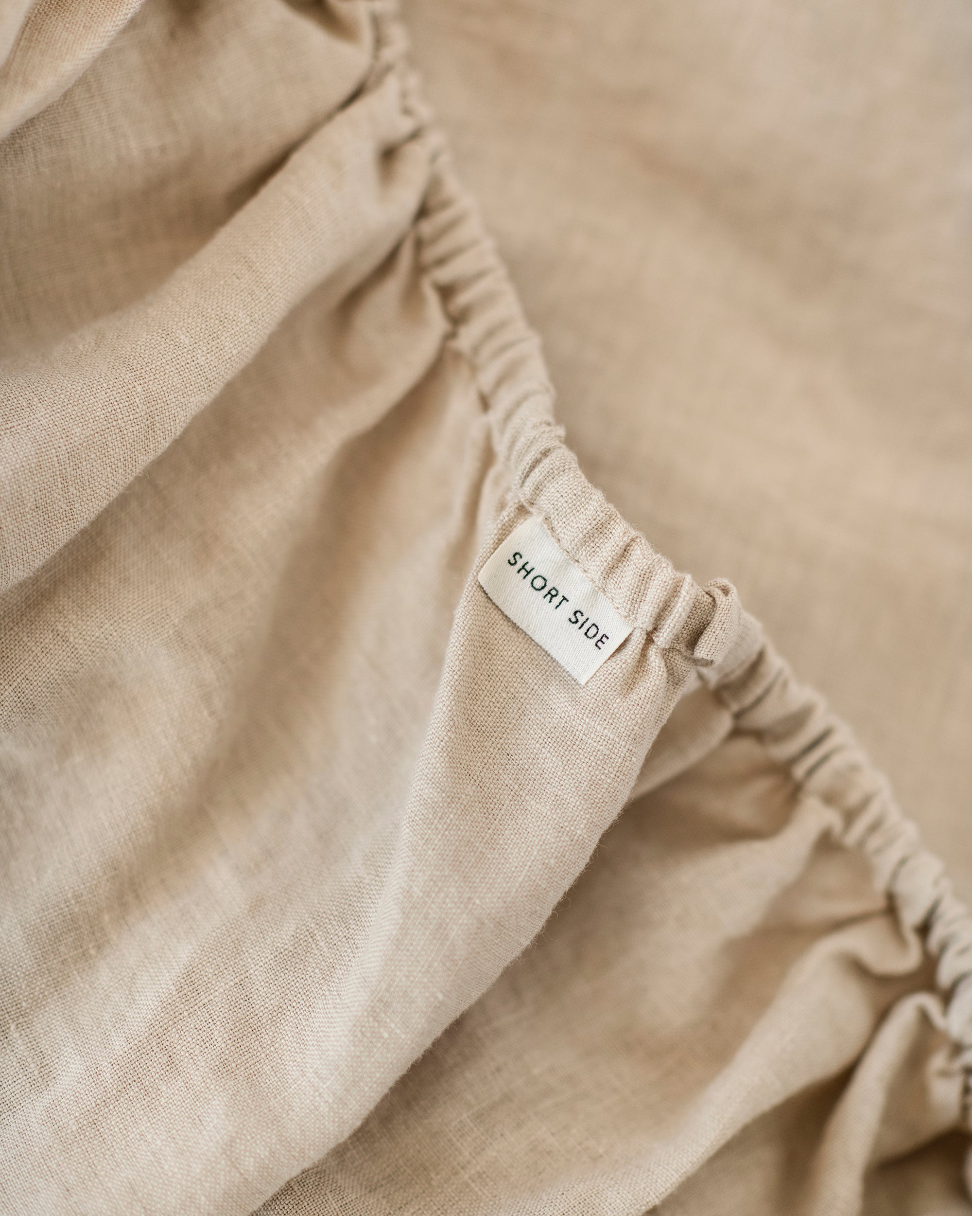Natural linen fitted sheet