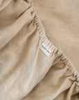 Natural linen fitted sheet