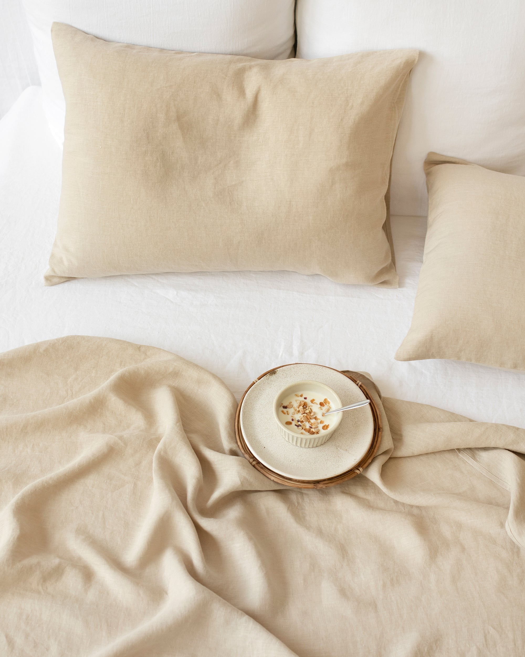 Natural linen flat sheet