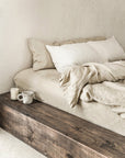 Natural linen pillowcase