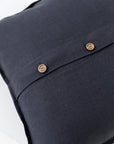 Pillow cover with buttons in Charcoal gray