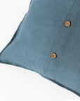 Pillow cover with buttons in Gray blue