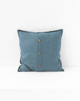 Pillow cover with buttons in Gray blue