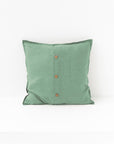 Pillow cover with buttons in Matcha green
