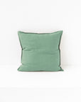 Pillow cover with buttons in Matcha green
