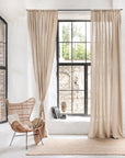Rod pocket linen curtain panel (1 pcs) in Natural linen