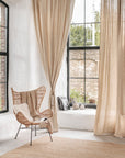 Rod pocket linen curtain panel (1 pcs) in Natural linen