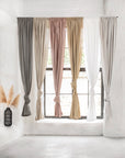 Rod pocket linen curtain panel (1 pcs) in Natural linen