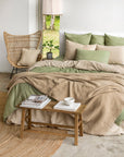 Sage linen-cotton duvet cover set (3 pcs)