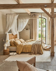 Sandy beige linen duvet cover