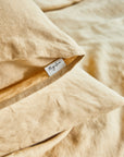 Sandy beige linen duvet cover