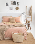 Sandy beige linen flat sheet