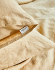 Sandy beige linen pillowcase