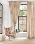 Tab top linen curtain panel (1 pcs) in Natural linen