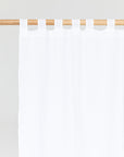 Tab top linen curtain panel (1 pcs) in White