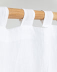Tab top linen curtain panel (1 pcs) in White