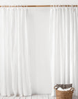 Tie top linen curtain panel (1 pcs) in White
