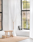 Tie top linen curtain panel (1 pcs) in White