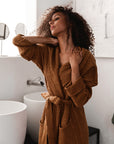 Women's waffle bath robe