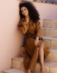 Women's waffle bath robe