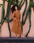 Women's waffle bath robe