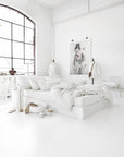White linen duvet cover