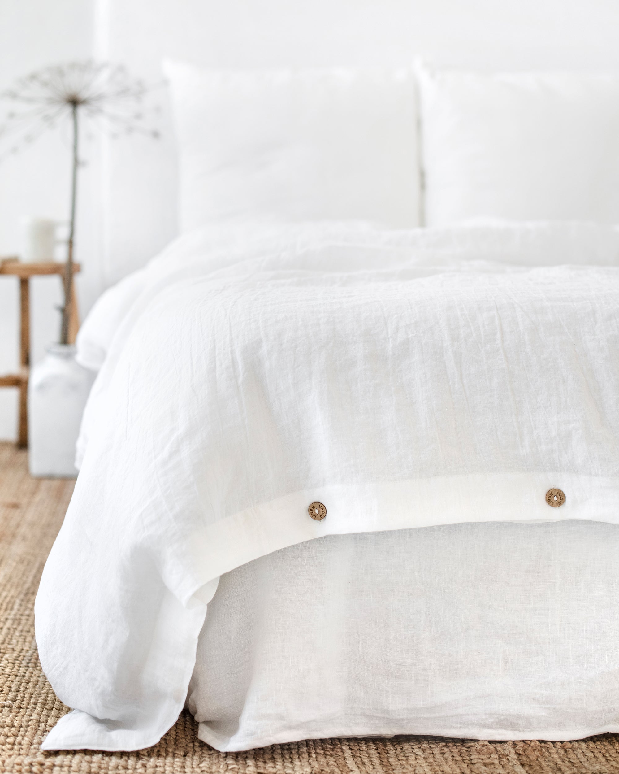 White linen duvet cover set (3 pcs)