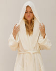 Women's waffle bath robe
