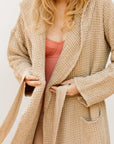 Women's waffle bath robe