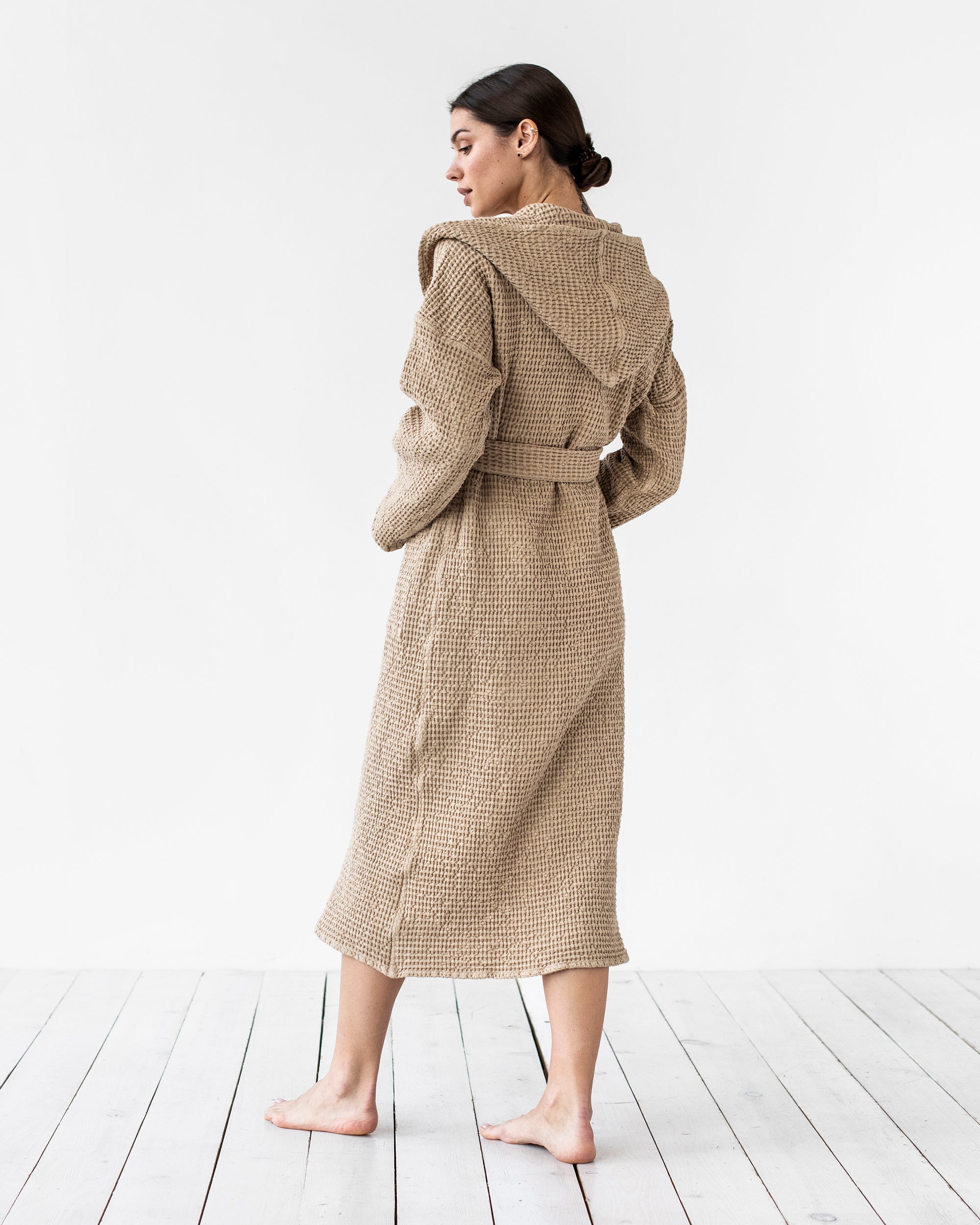 Women's waffle bath robe