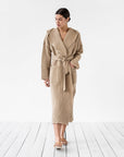 Women's waffle bath robe