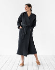 Women's waffle bath robe