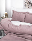 Woodrose linen duvet cover set (3 pcs)
