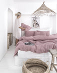 Woodrose linen duvet cover set (3 pcs)