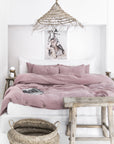 Woodrose linen pillowcase