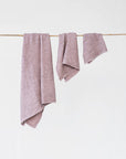 Woodrose waffle towel set (3 pcs)