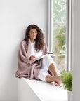 Woodrose waffle throw