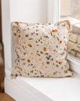Pillow cover with buttons in Botanical print