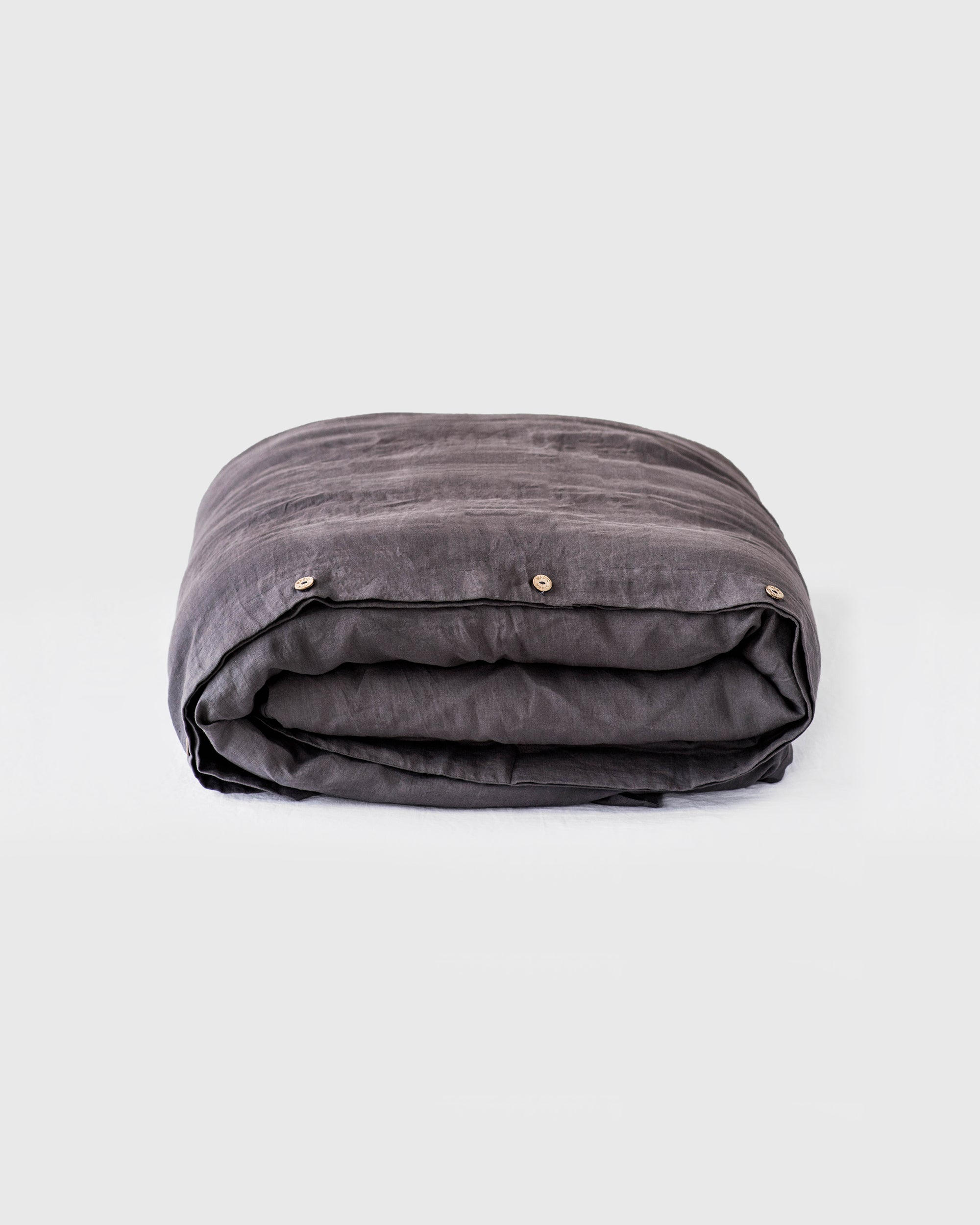 Charcoal gray linen duvet cover